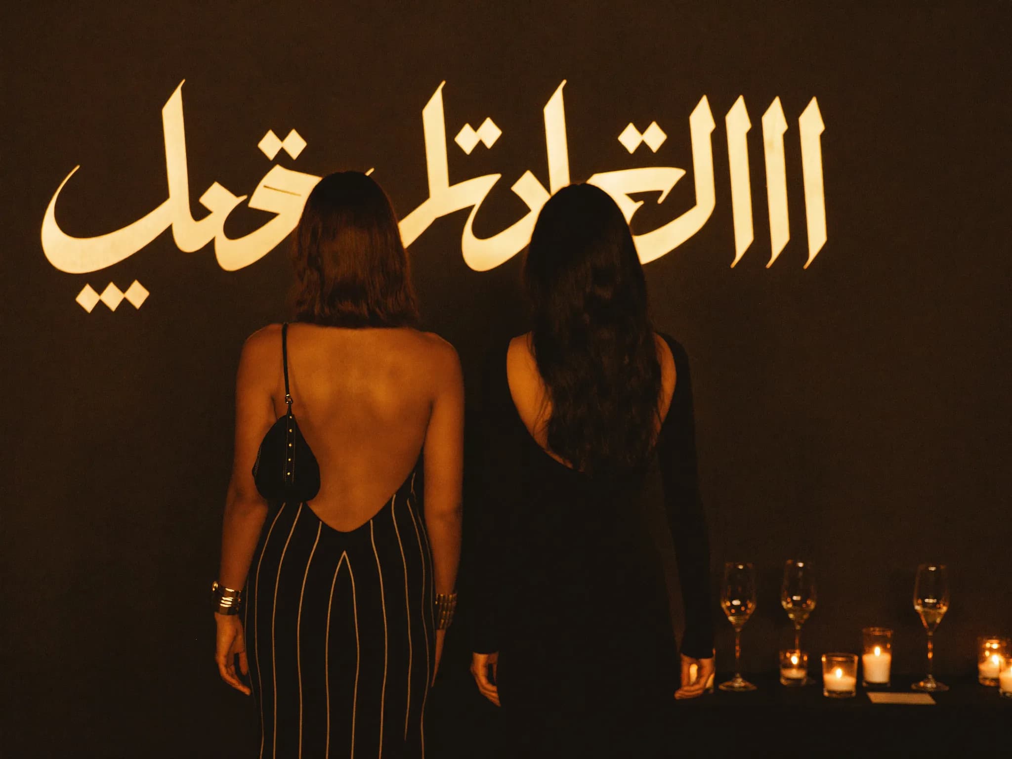 Brand event, Dubai: guests with the artwork